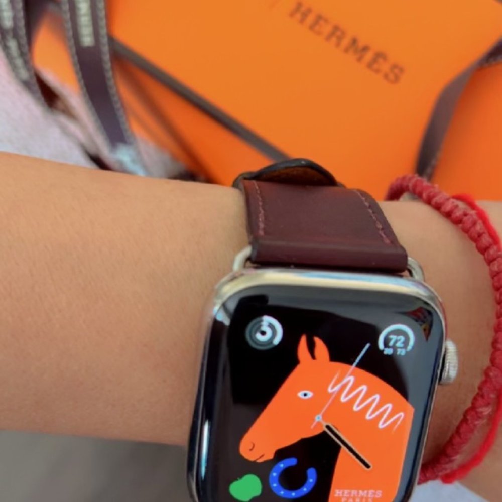 Authentic Hermes Leather Iwatch Band Single Tour 44 45mm